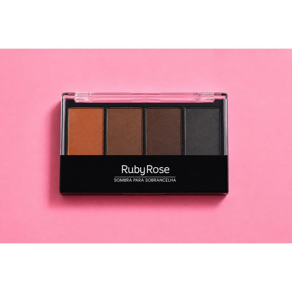 Paleta Sobrancelha Ruby Rose 4 Cores | Preenchimento Natural, Alta Fixação