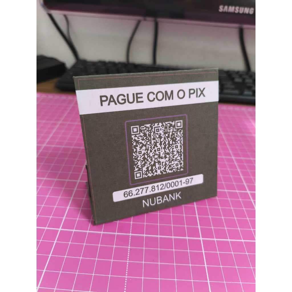 Placa de Mesa Pix Pagamento Qrcode
