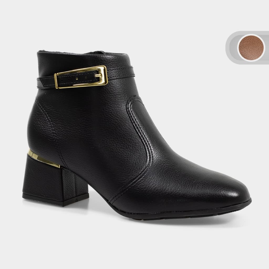 Bota Feminina Modare Ultraconforto Casual Acolchoada Cano Curto Salto Bloco 7082207