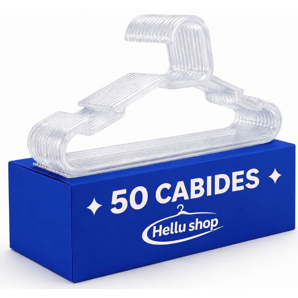 Cabide Acrílico Kit 50 Cabides Para Roupas Transparente Adulto Reforçado Organizador