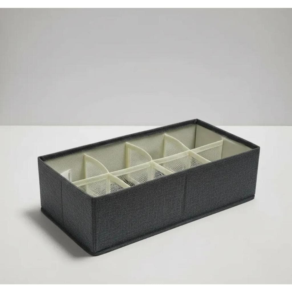 Organizador Colmeia de Roupas Íntimas e Meias Cinza 6 Nichos Dobrável para Gavetas e Closet  34x16cm