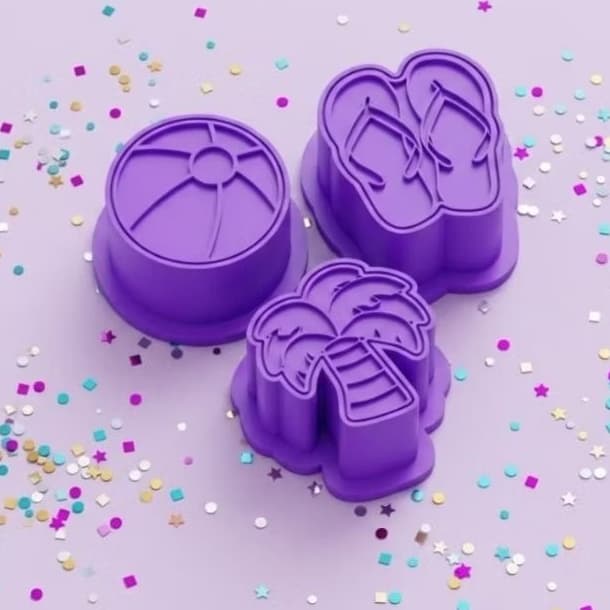 Ejetor e Modelador Para Modelar Massas, Doces eBrigadeiros | Ejetor Praia Coqueiro Chinelo | Molde Para Doces de Festa