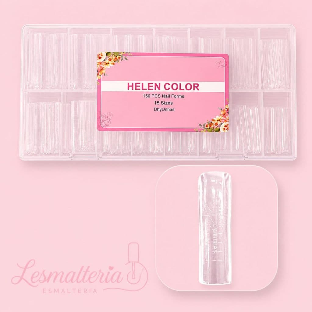 Kit Helen Color Tips Unha Gel 150pcs 15 Tamanhos Profissional Transparente Flexível