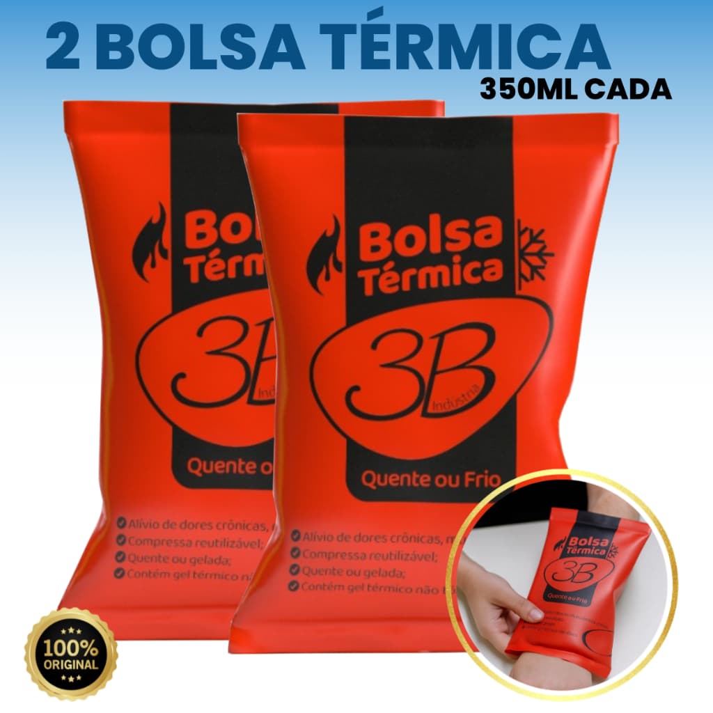 Kit 2 Bolsas Térmicas Gel Pequenas 350ML Para Compressa Fria Ou Quente