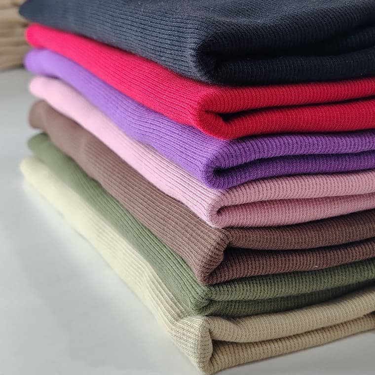 Retalho Malha Ribana 2x1 Canelada Algodão e Elastano para Gola, Punho, Blusas e Regatas - 3mt no KG
