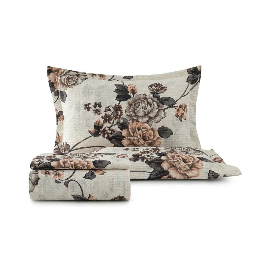 Cobre Leito Queen Piquet 3 Peças Estampado Colcha 100% Algodão