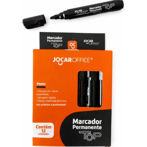 Pincel Atômico Permanente Preto Marcador Jocar Office