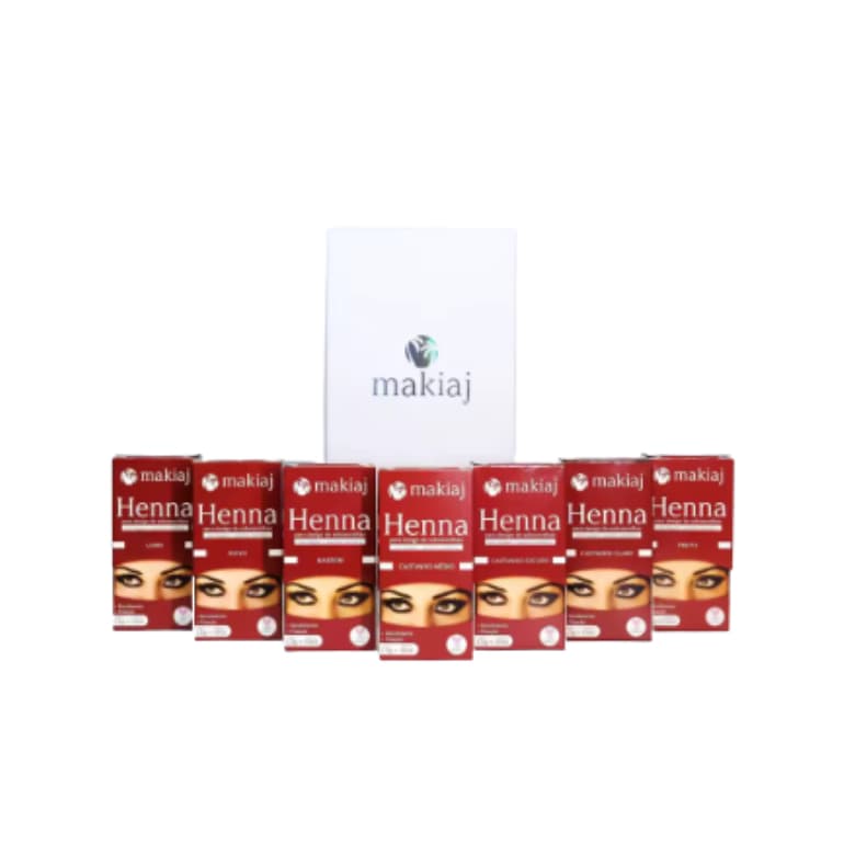 Kit Henna Makiaj Para Sobrancelhas Design Profissional Com Fixador E Aplicador