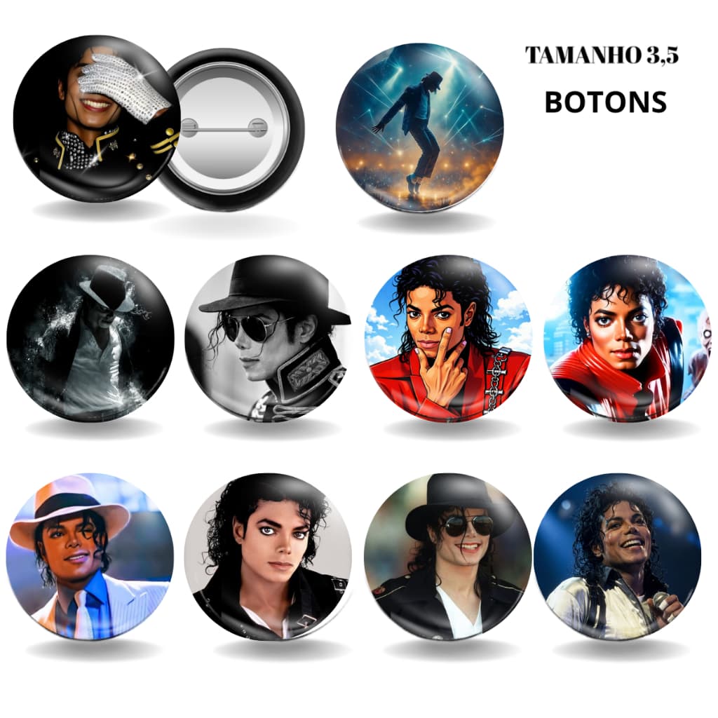 kit de Bottons Michaell JAackson broche alfinete boton bottom button pin