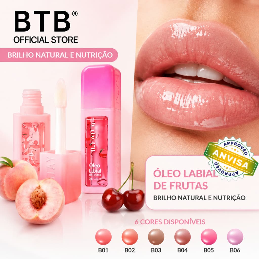B.TWO.B Gloss Labial Hidratante com Aroma de Frutas Efeito Glass Lip Brilho Natural