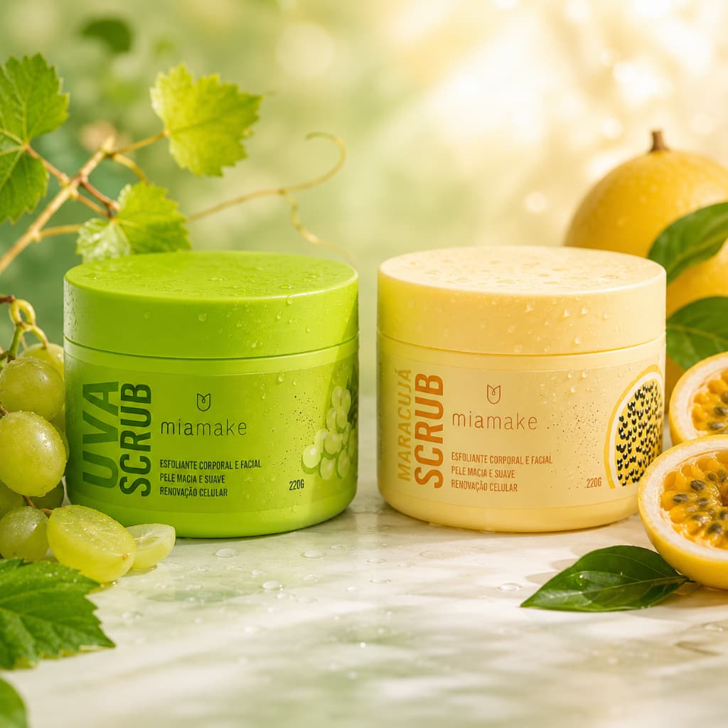 Kit 2 Esfoliante Hidratante Corporal e Facial Scrub Mia Make 220g