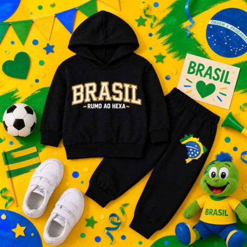 Conjunto Moletom Infantil Escola Dia a Dia Menino e Menina Térmico Peluciado Meia Estação Casual
