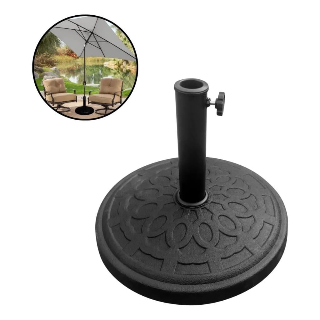 Base para Ombrelone Importway 15 Kg Cimento Preto Ideal para Jardim Piscina e Quintal