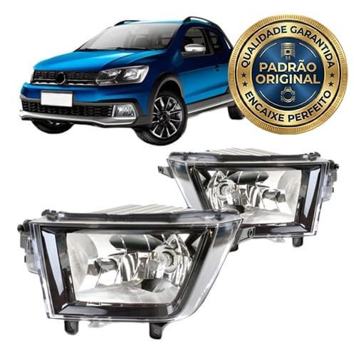 Par Farol de Milha Saveiro Cross 2017 a 2022 Crossfox 2015 a 2018 Auxiliar Neblina Premium