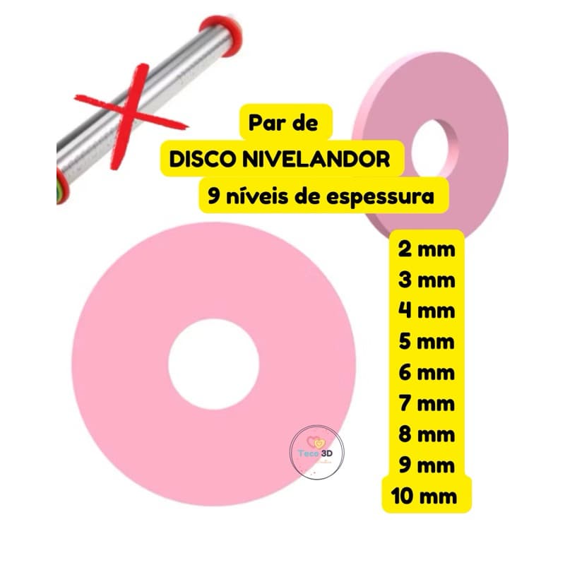 PAR DE DISCO ANEL NIVELADOR PARA ROLO INOX CONFEITARIA BISCOITO E MASSAS PRECISÃO E UNIFORMIDADE NA ABERTURA DA MASSA