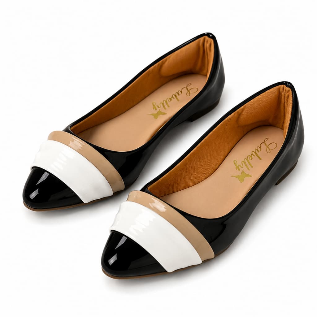 Sapatilha Feminina Verniz Bico Fino Elegante Confortável Casual Trabalho Labelly