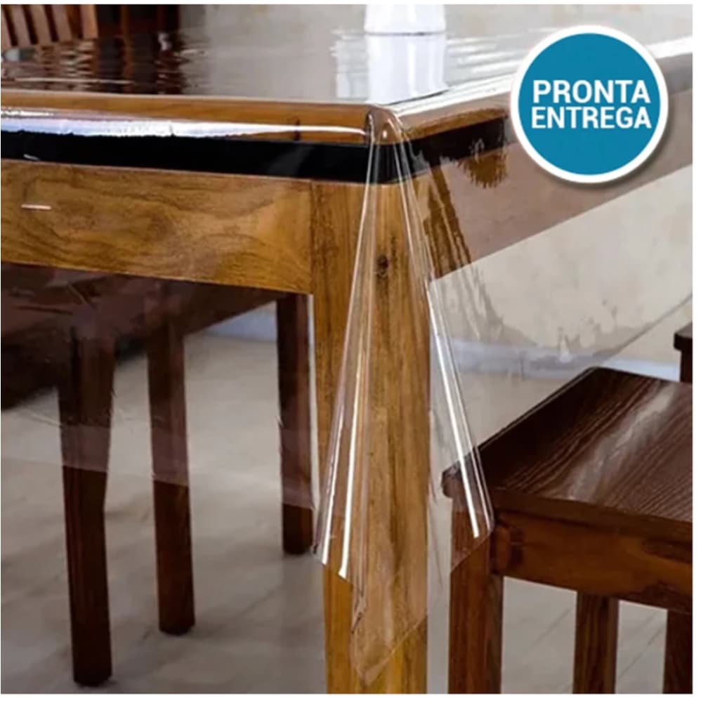 Toalha de Mesa Plástico Protetor de Mesa Transparente PVC Cristal - Diversos Tamanhos - Envio 24h