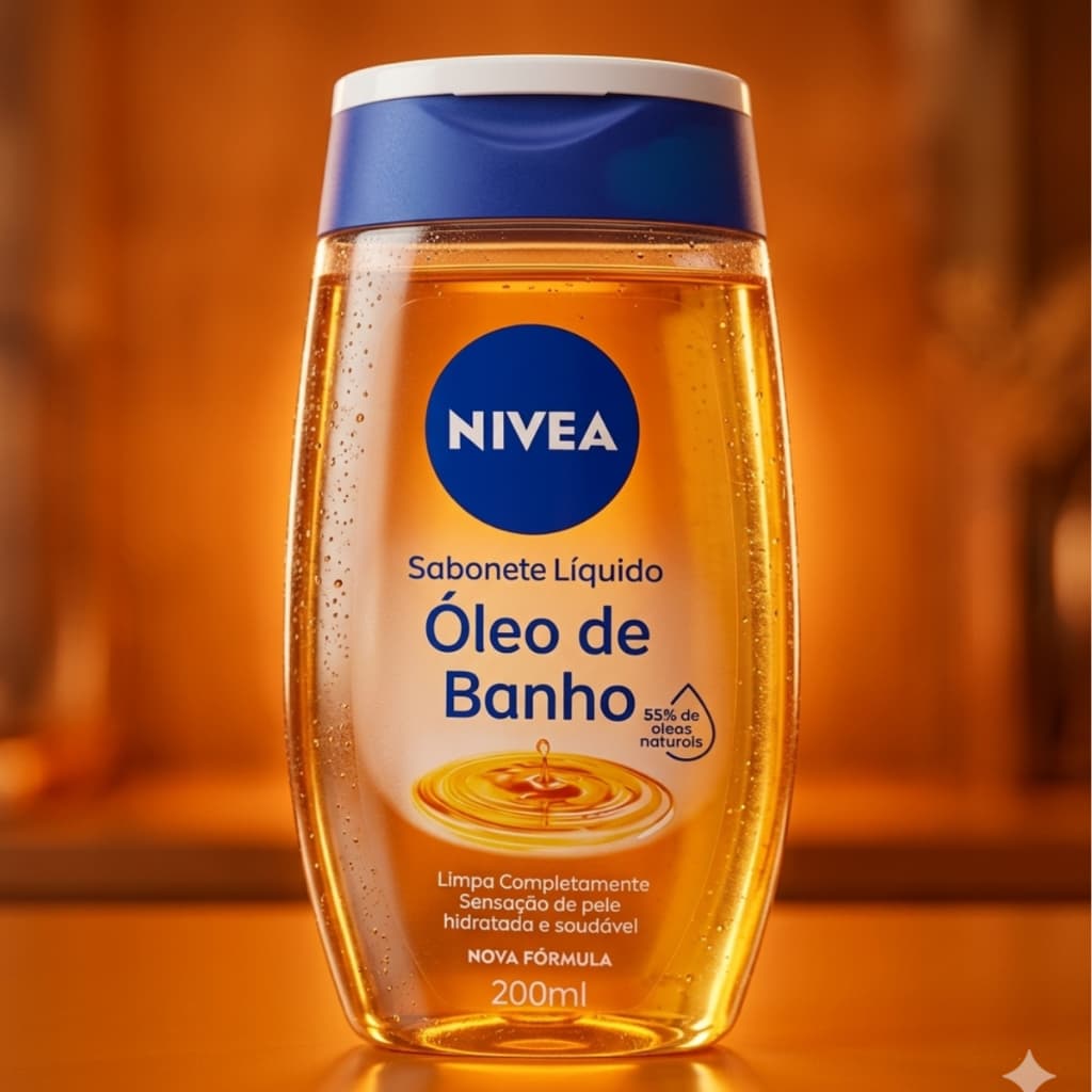 NIVEA SABONETE LÍQUIDO ÓLEO DE BANHO 200ML 55% ÓLEOS NATURAIS