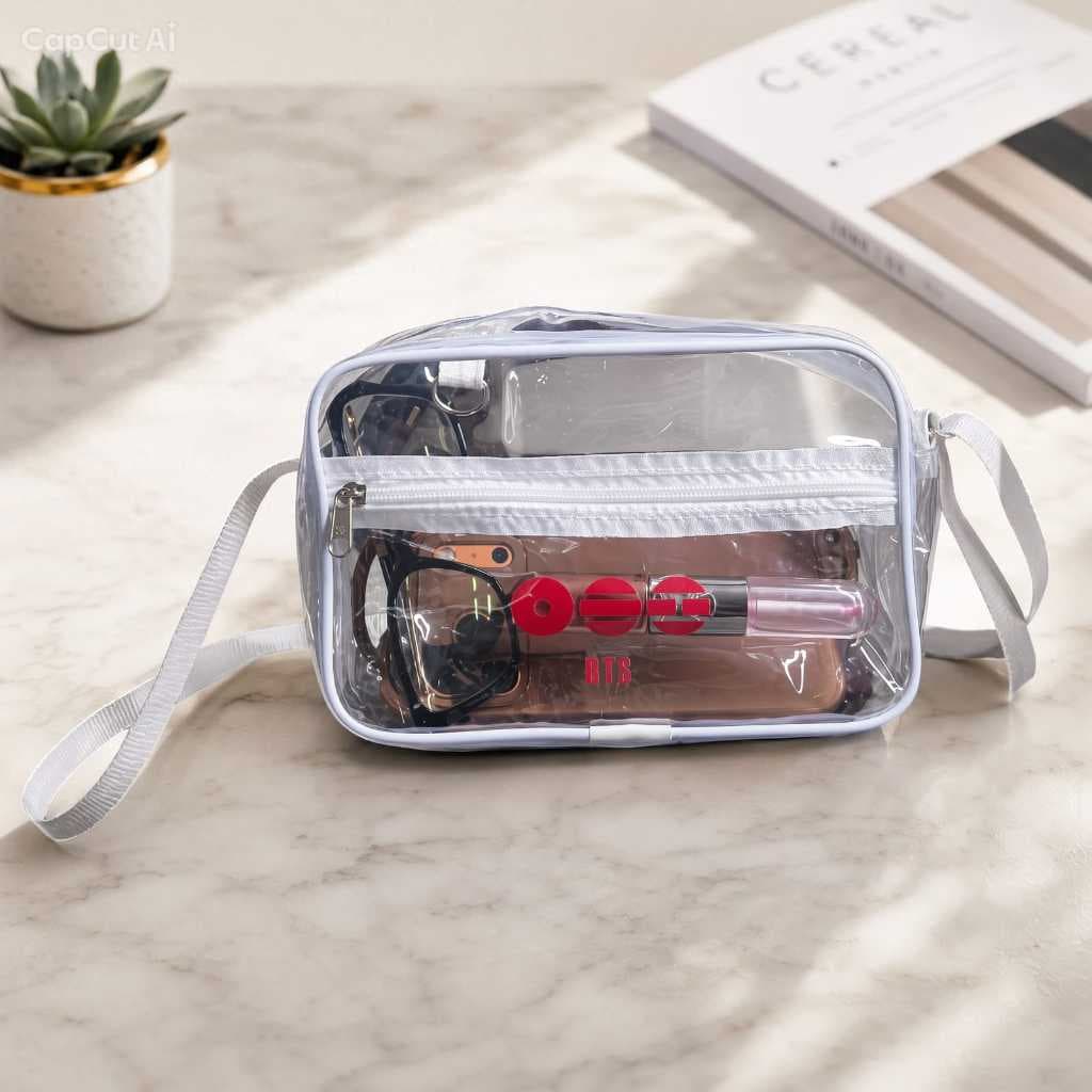 Bolsa Crossbody Transparente BTS Ajustable – Fashion Impermeable