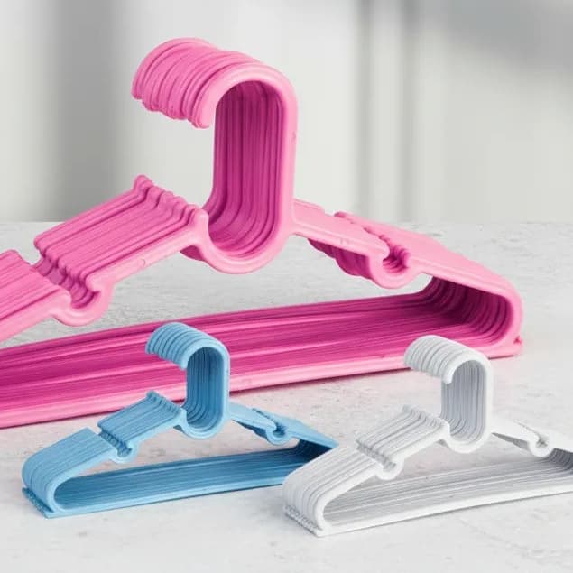 Kit 100 Cabides de Bebê Menino Menina Organizador Quarto Infantil Resistente