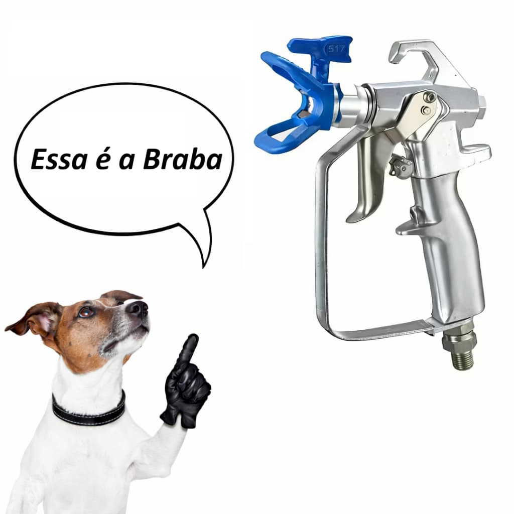 Pistola de Pintura Airless Alta Pressão 3600 PSI com Bico 519 Para Máquina Graco Wagner Vonder