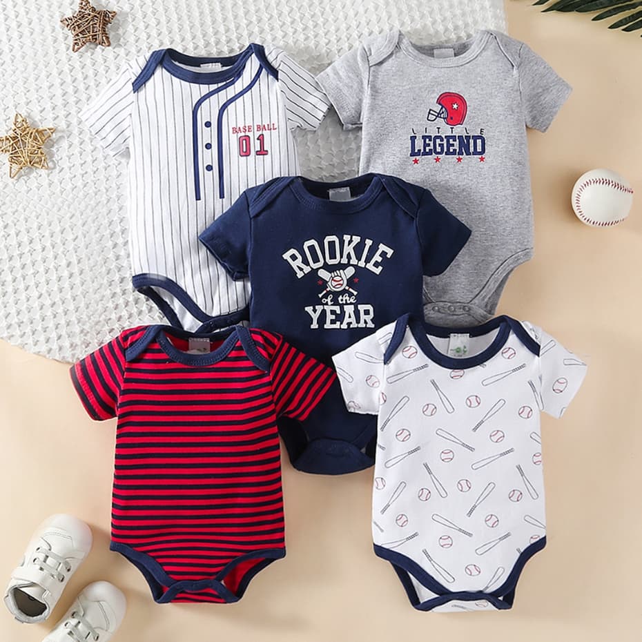 Pjamas De Bebê Alta qualidade Kit 5 body recém nascido algodão body bebê menino or menina Inventário spot em São Paulo