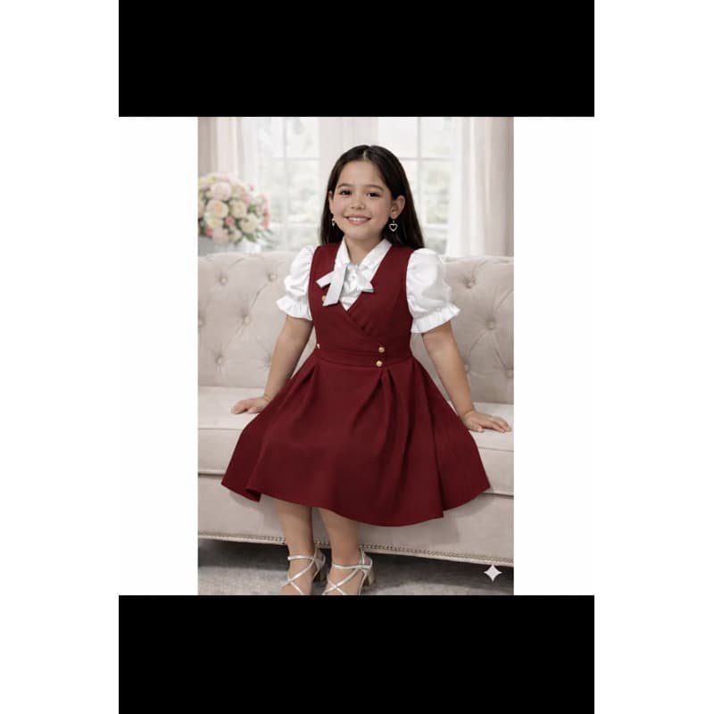 salopet com blusa moda Evangélica moda mídi  infantil juvenil vestido de criança roupa para criança fardamento de igreja