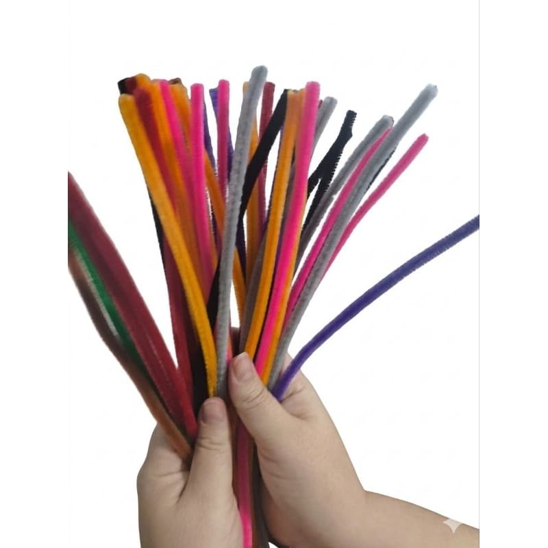 Haste de chenille 30cm 50 Unidades limpador cachimbo, artesanato, decoração