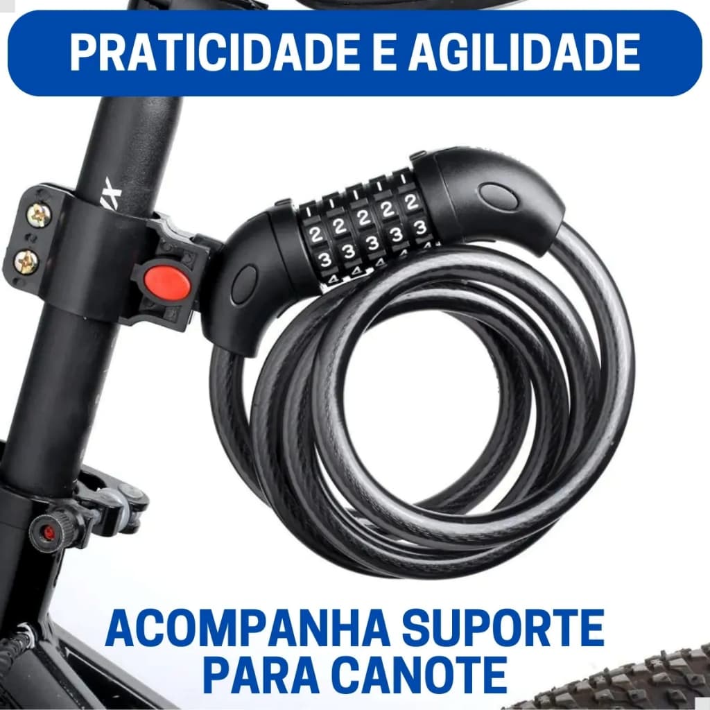 Corrente Cadeado Para Bicicleta Moto Trava Tranca C/ Segredo