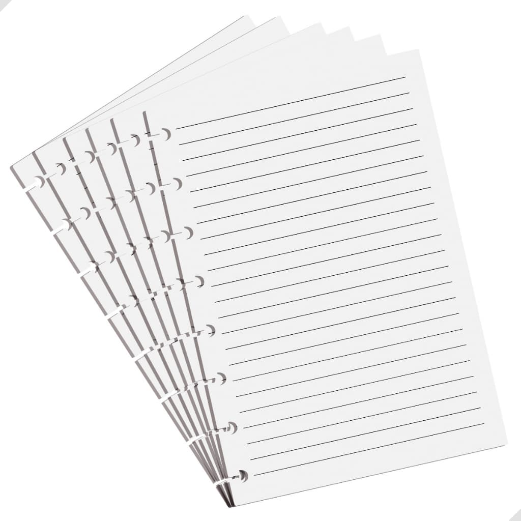 Refil A5 Caderno Inteligente 8 Discos Com 80 Folhas Pautadas Reposicionáveis Material Escolar