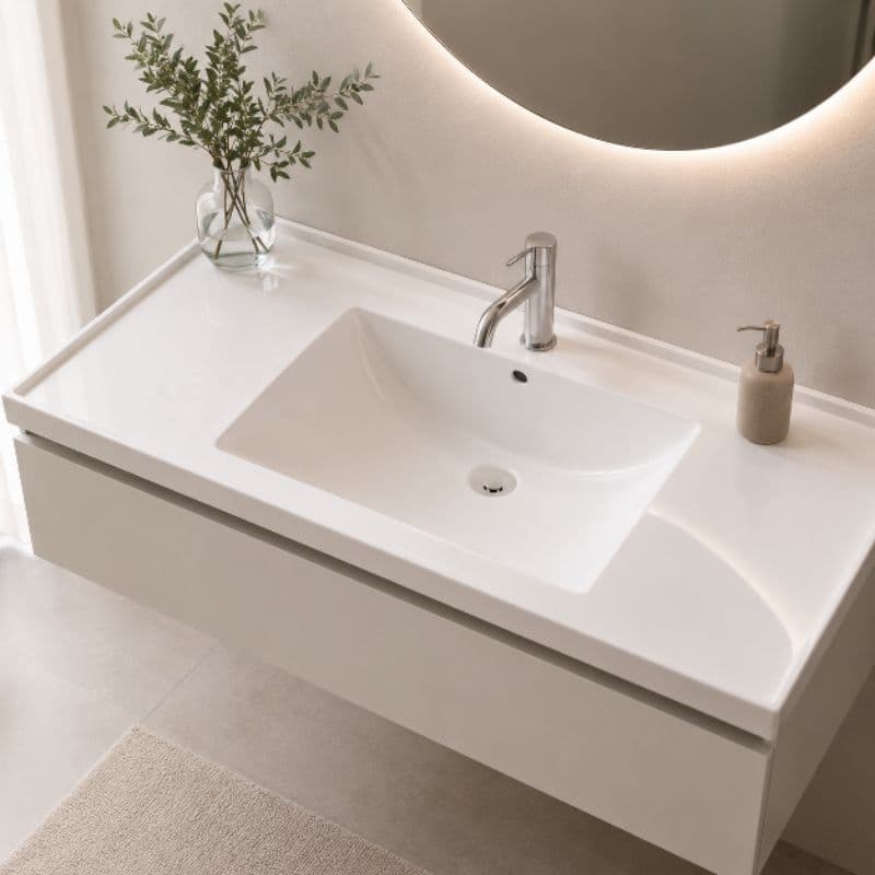 Lavatório Pia Cuba Para Banheiro Lavabo Banheiro Pequeno - Material Super Resistente