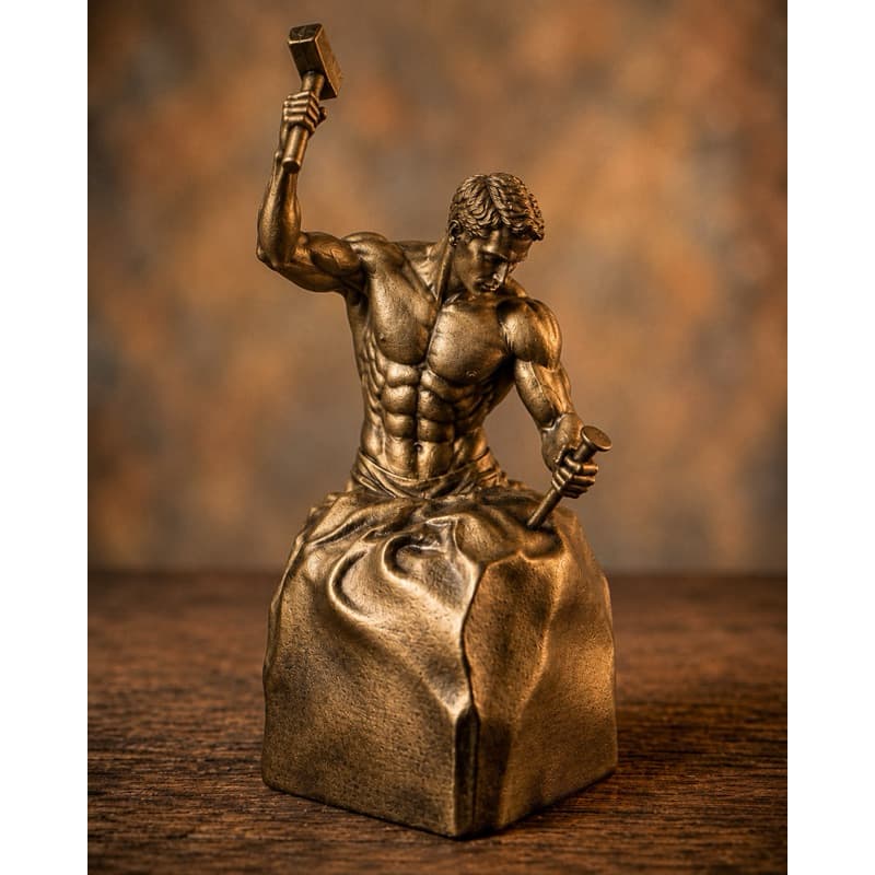 Escultura NEW Self Made Man Estátua decorativa Estatueta Motivacional Decoração Sala Quarto Pequena