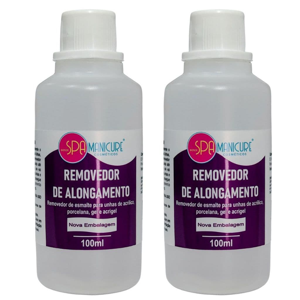 Kit 2 Maravilhosos Removedores Alongamento Unhas Gel - 100ml - Neutro