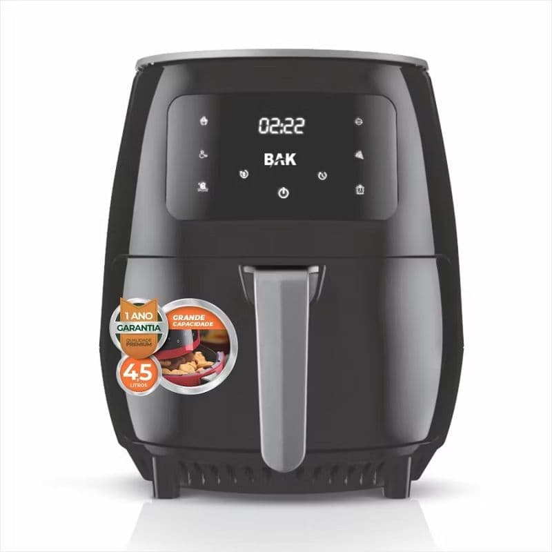 Fritadeira Air Fryer Turbo Touch Bak 4,5 Litros 1400W / 110V / 220V