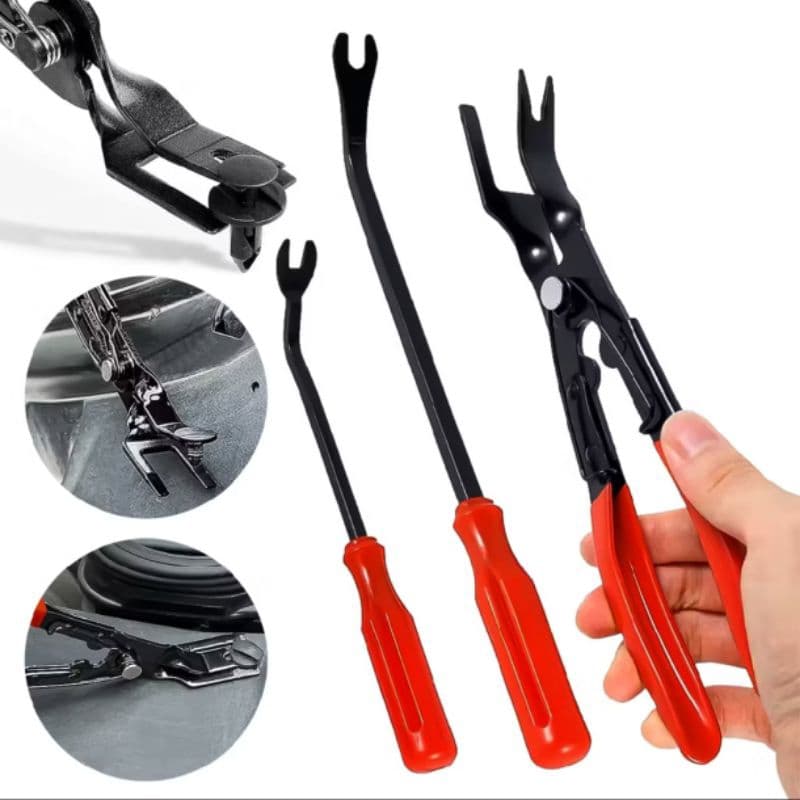 KIT 3 Alicate Removedor Travas Fixadoras, Grampos,Forração, Clips, Forro De Teto E Portas, Assoalho Carro  15085