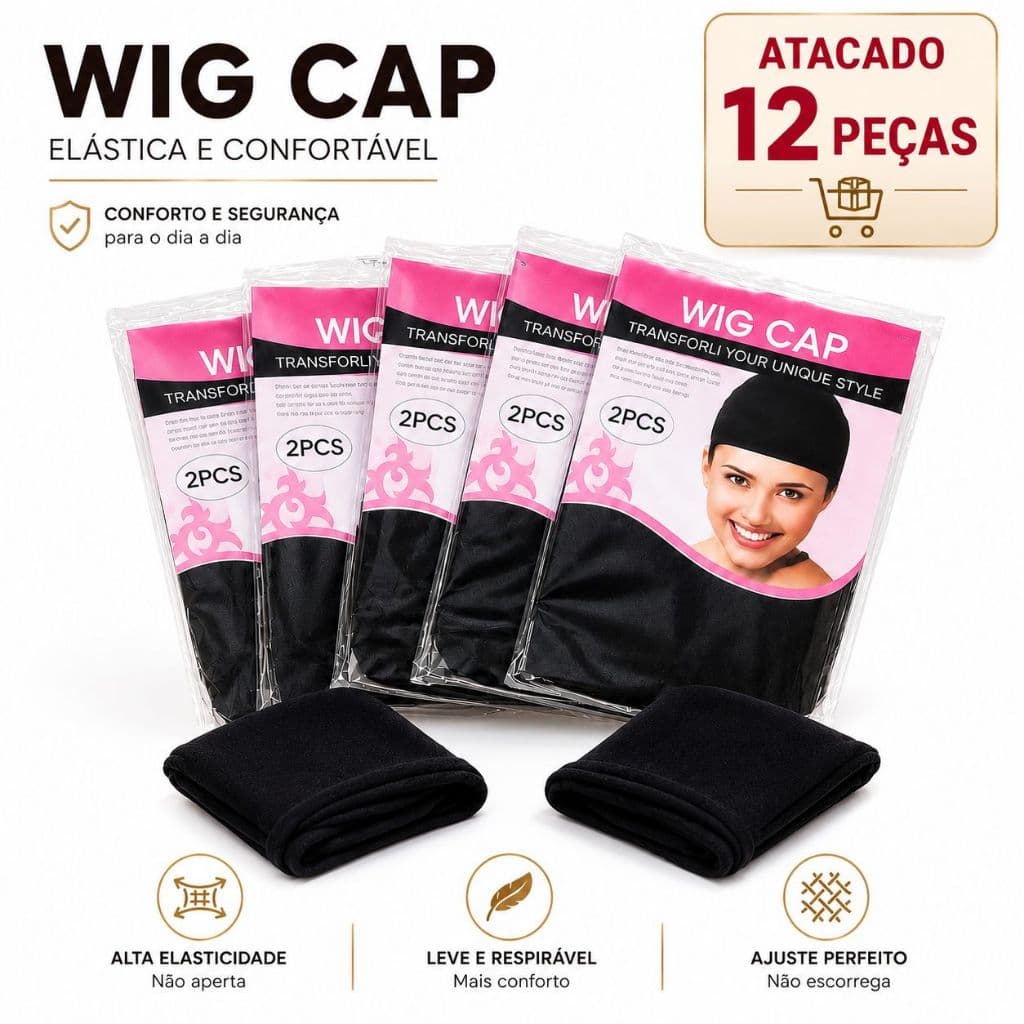 KIT ATACADO 12 peças - Touca Wig Cap| Touca de Nero | Touca para Lace