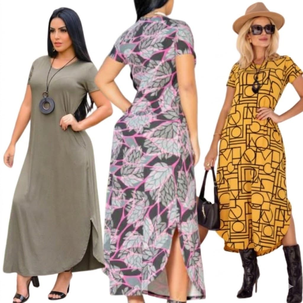 Vestido Longo com Manga moda feminina elegante cristã evangélico dia dia leve confortável casual moderno básico