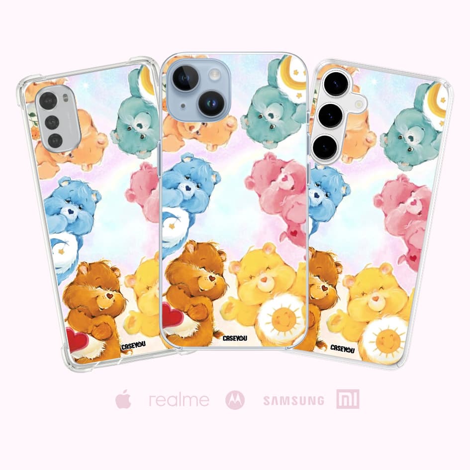 Capinha Celular Personalizada Ursinhos Fofos Coloridos Carinhosos Desenho