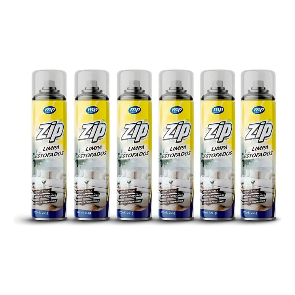 Kit 6 Unidades - Espuma Mágica Spray Limpa Estofados Limpa a Seco - MP ZIP Clean