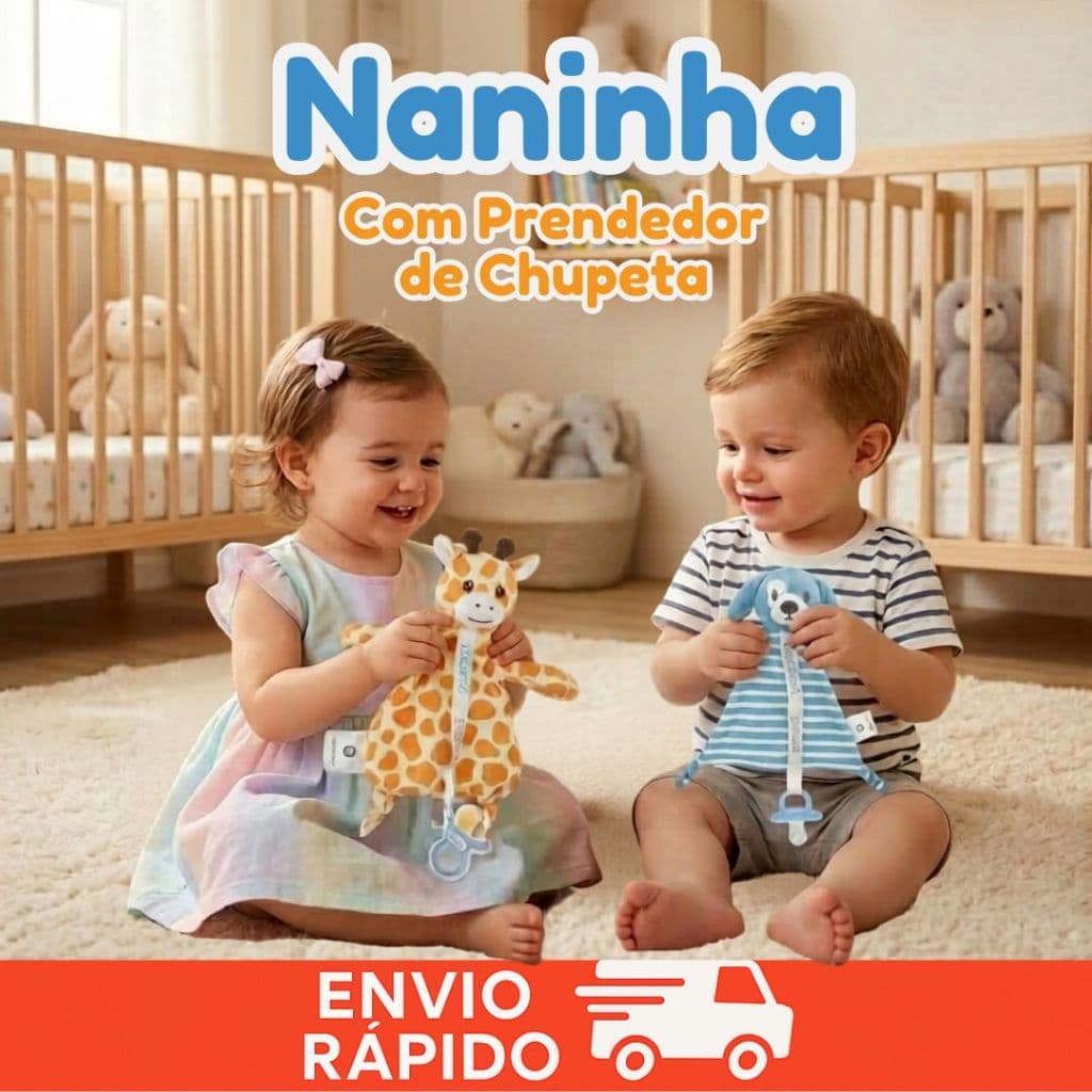 Naninha Infantil Para Bebe Antialérgica Paninho Bebê Com Textura e Prendedor de Chupeta Recém Nascido