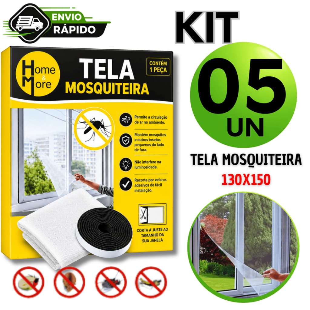 Mosquiteiro Tela Para Janela 1,3x1,5m Anti-inseto Mosquito Janela Autocolante Premium Atacado