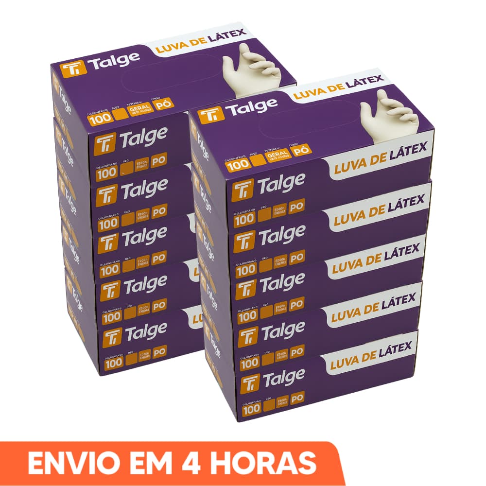 Luva de Látex Descartável Branca Com Pó 1000un Talge