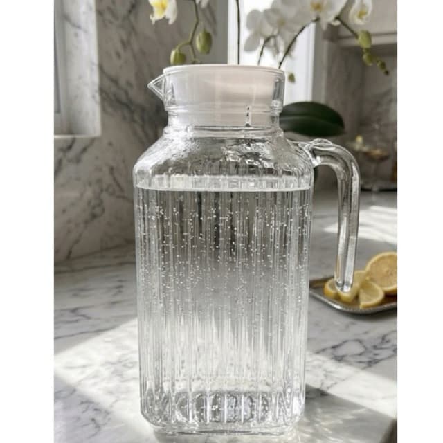 Jarra de Vidro Resistente Grande com Tampa Capacidade 1,6Litros Lanty