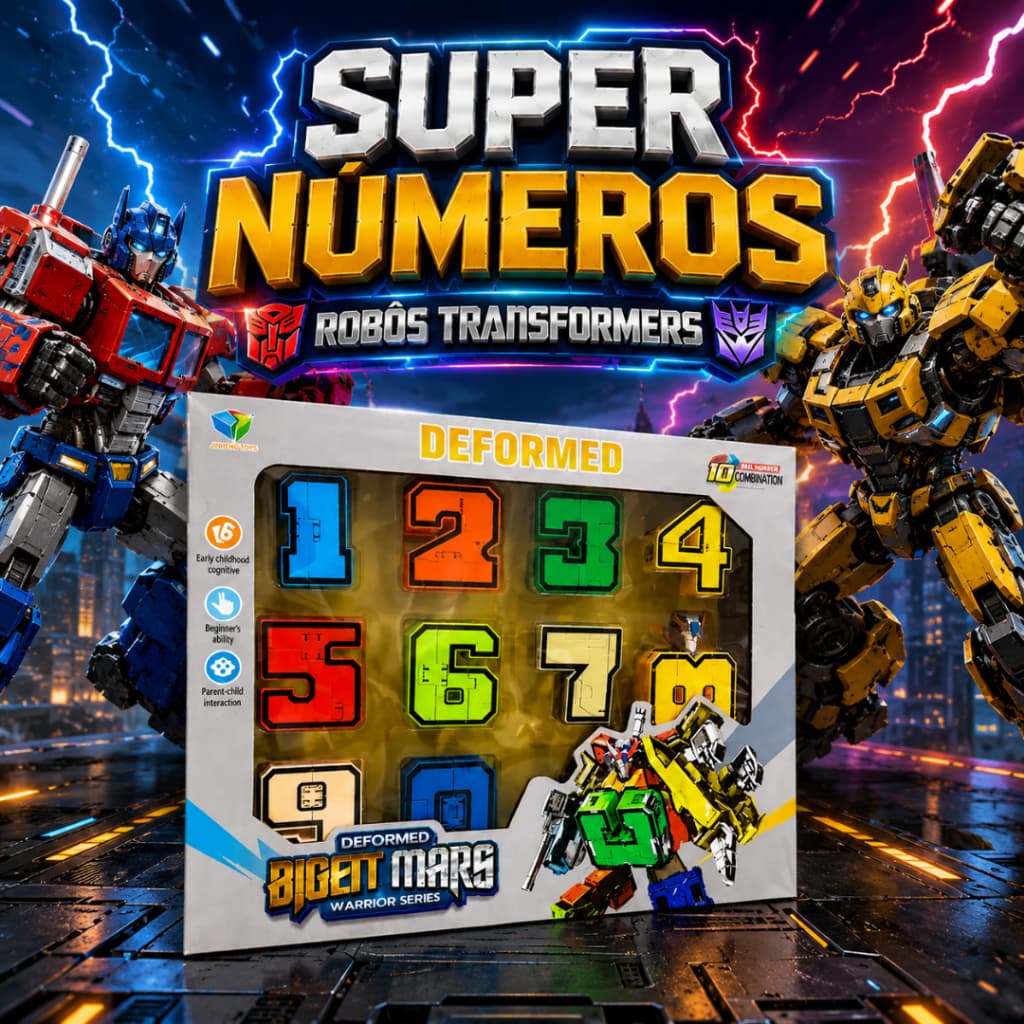 Brinquedo Super Transformes Aprendendo Números Brincando Números em Ação