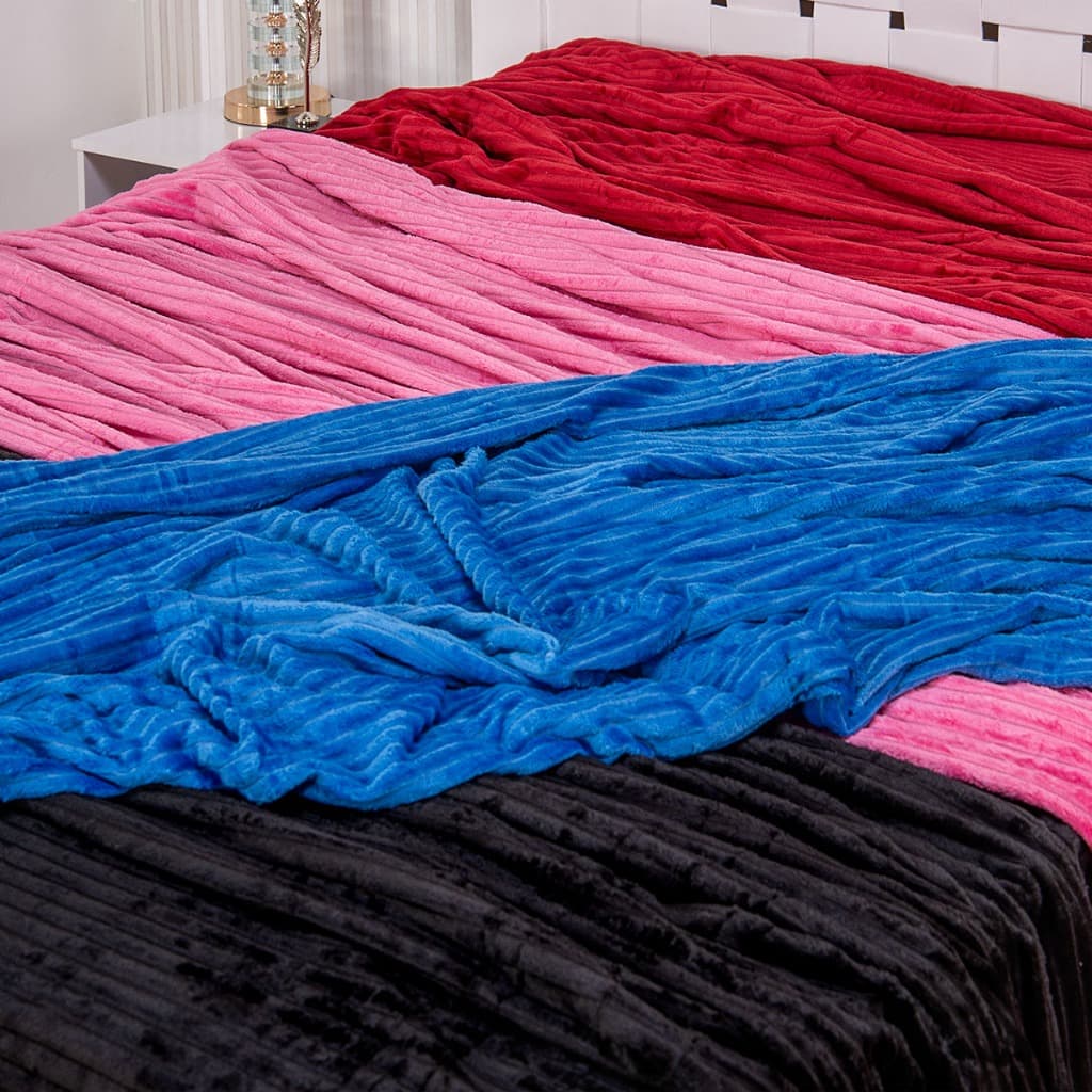 Manta Cobertor Casal 2,20m x 2,40m Microfibra Lisa Canelada Protetora Varias Cores Toque Aveludado