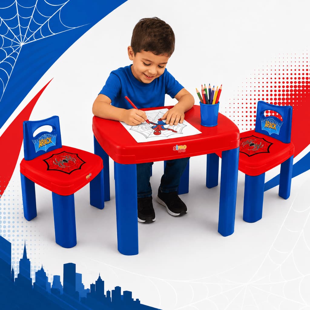Mesinha Infantil Arack Com 2 Cadeiras Educativa Didática Criança