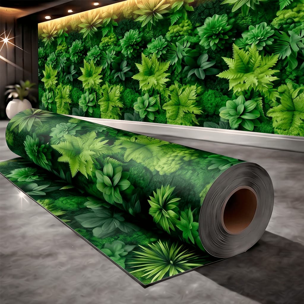 Papel de Parede Adesivo Jardim Vertical Espaço Natureza Folhagem Verde