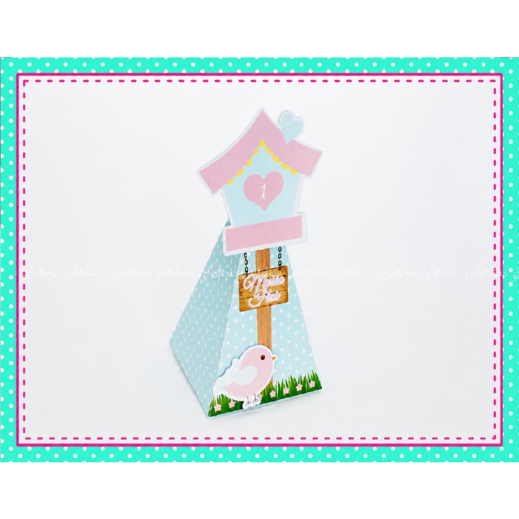 10 Caixa casinha passarinho Piramide Lembrancinha Personalizados Decoração Festa jardim chá bebê jardim encantado