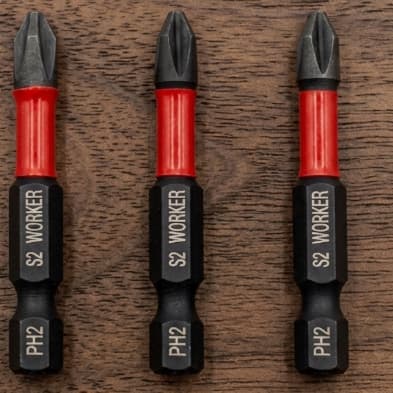Kit 3 Bits Ponteiras Phillips PH2 Magnéticas de aço S2 reforçado  50mm resistente a torção e impacto
