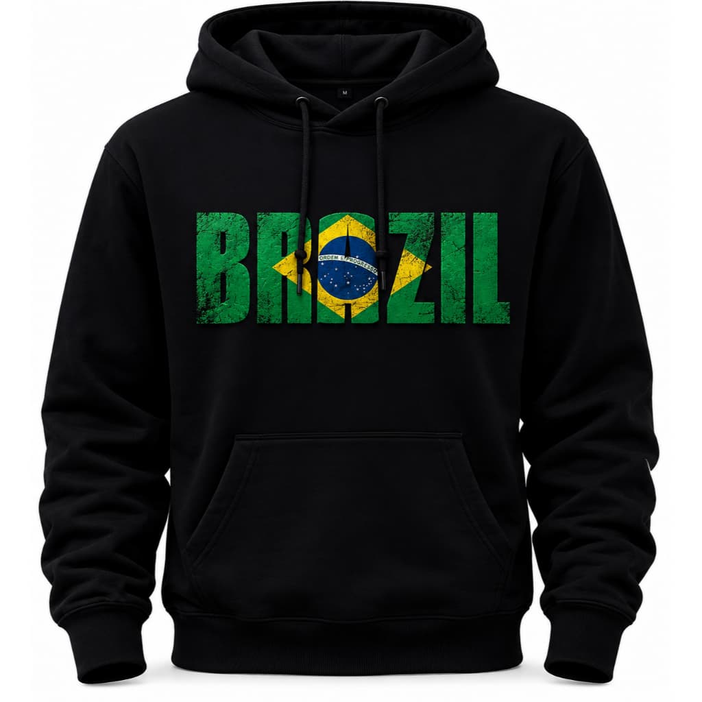 Moletom BRAZIL Adulto e  Unissex Com Capuz Canguru Algodão *ENTREGA RAPIDA*